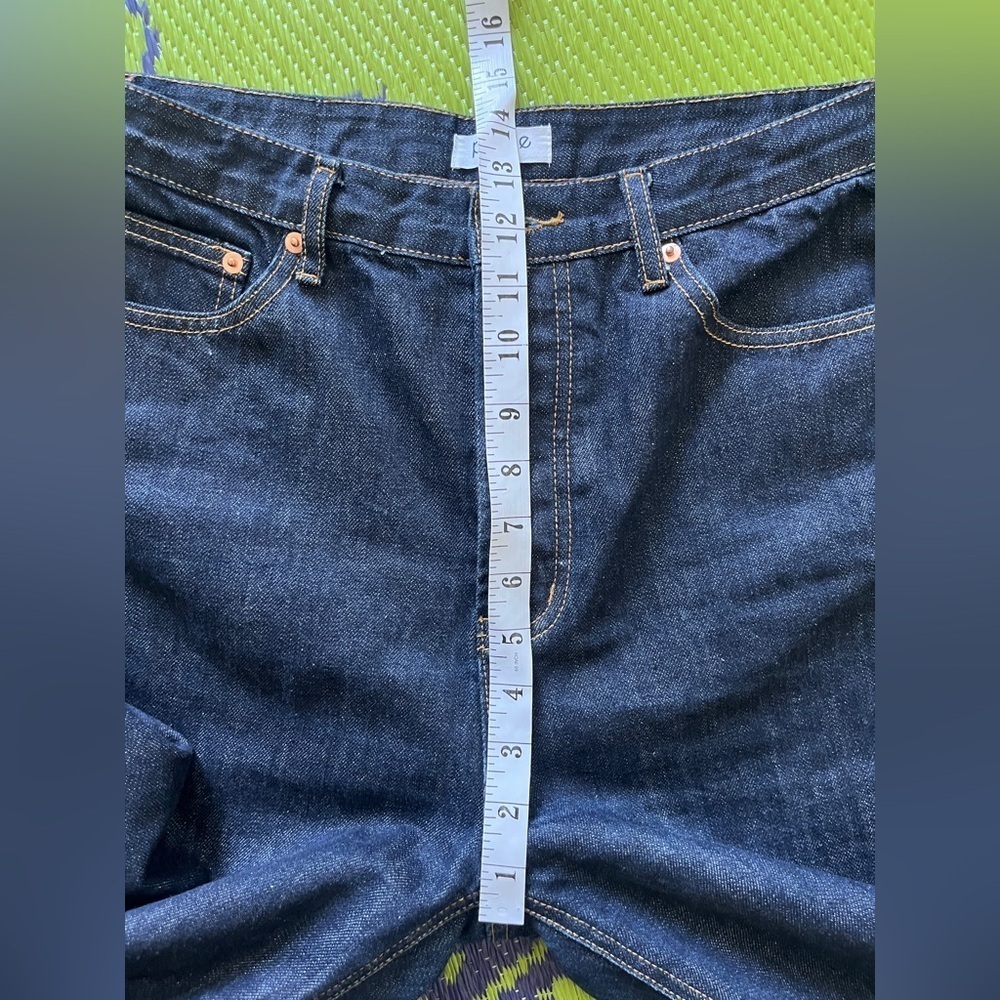 Parke High Waisted 90's Straight Leg Jeans Size 31 Dark Wash 100% Organic Cotton - Picture 11 of 12